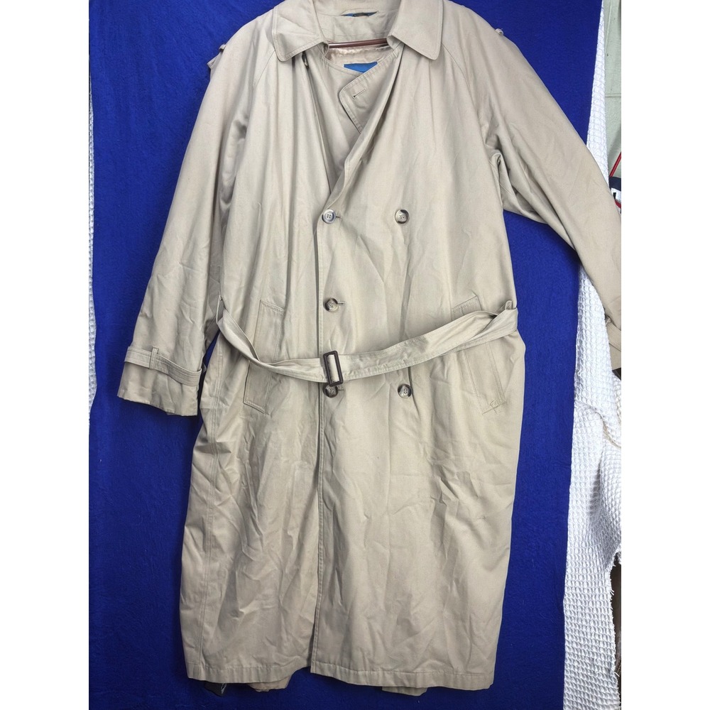 Dark Academia Mens Towncraft Trench Coat Large Tan Khaki